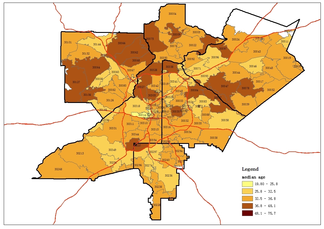 Atlanta Zip Code Map Zip Code Map Of Atlanta (united States Of