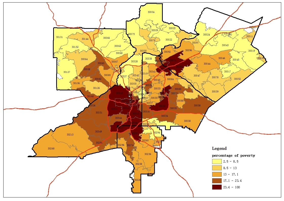 Map Based Atlanta Zip Code Study   Normal 1432262629 Atlanta Zipcode Pct Poverty 