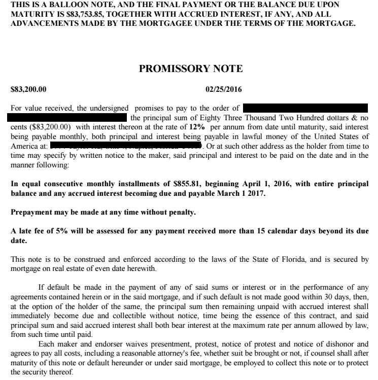 Promisary Note Example