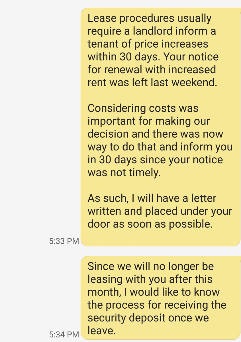 increase rent letter to tenant